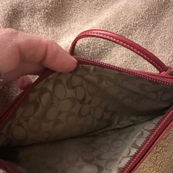 Coach Red Leather Hobo Bag and Wristlet - Picture 11 of 12